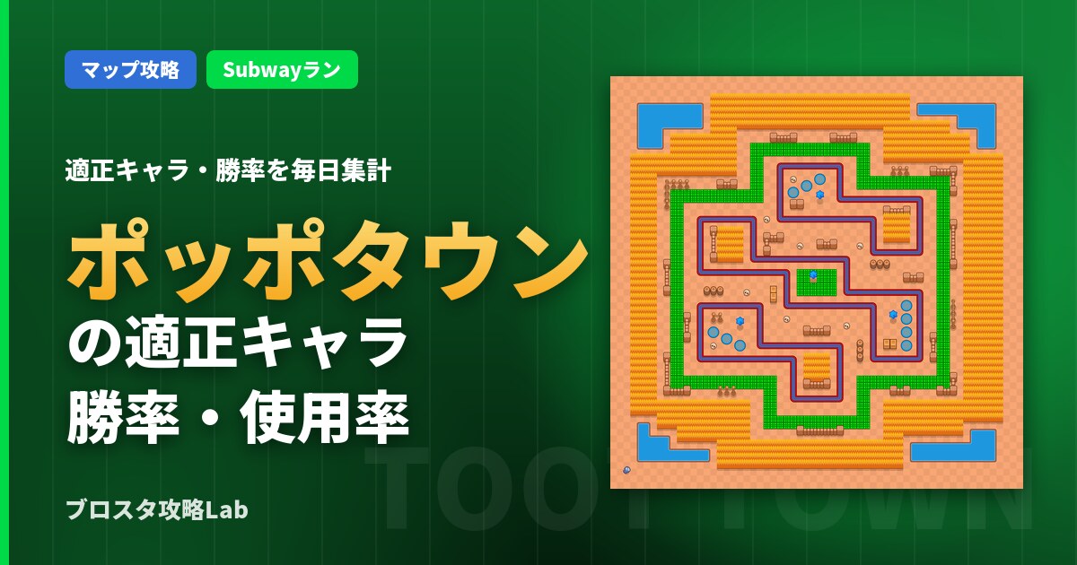 ポッポタウンの適正キャラ・勝率（ブロスタ）