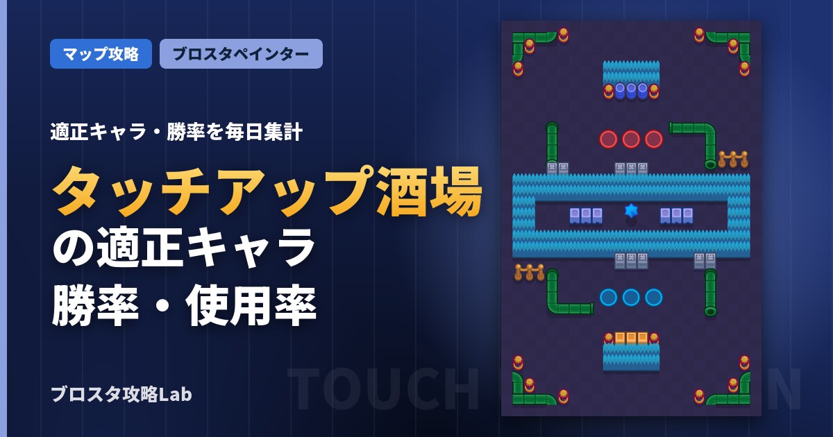タッチアップ酒場の適正キャラ・勝率（ブロスタ）