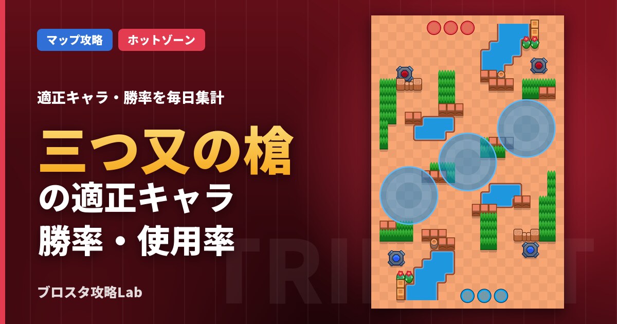 三つ又の槍の適正キャラ・勝率（ブロスタ）