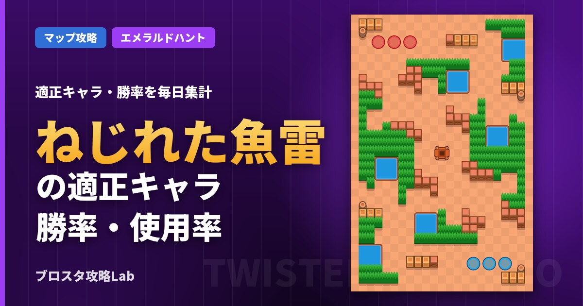 ねじれた魚雷の適正キャラ・勝率（ブロスタ）