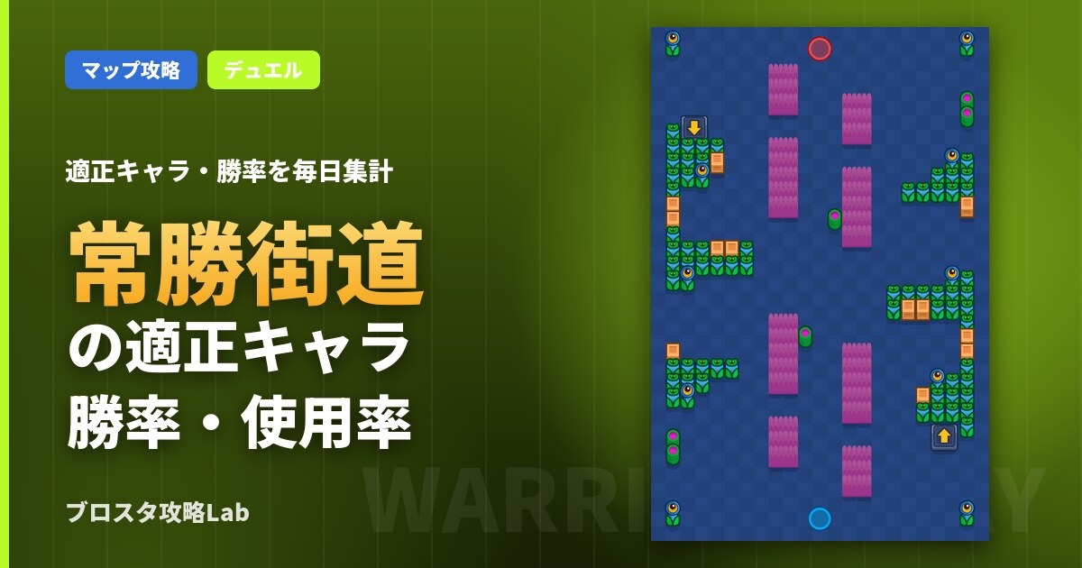常勝街道の適正キャラ・勝率（ブロスタ）