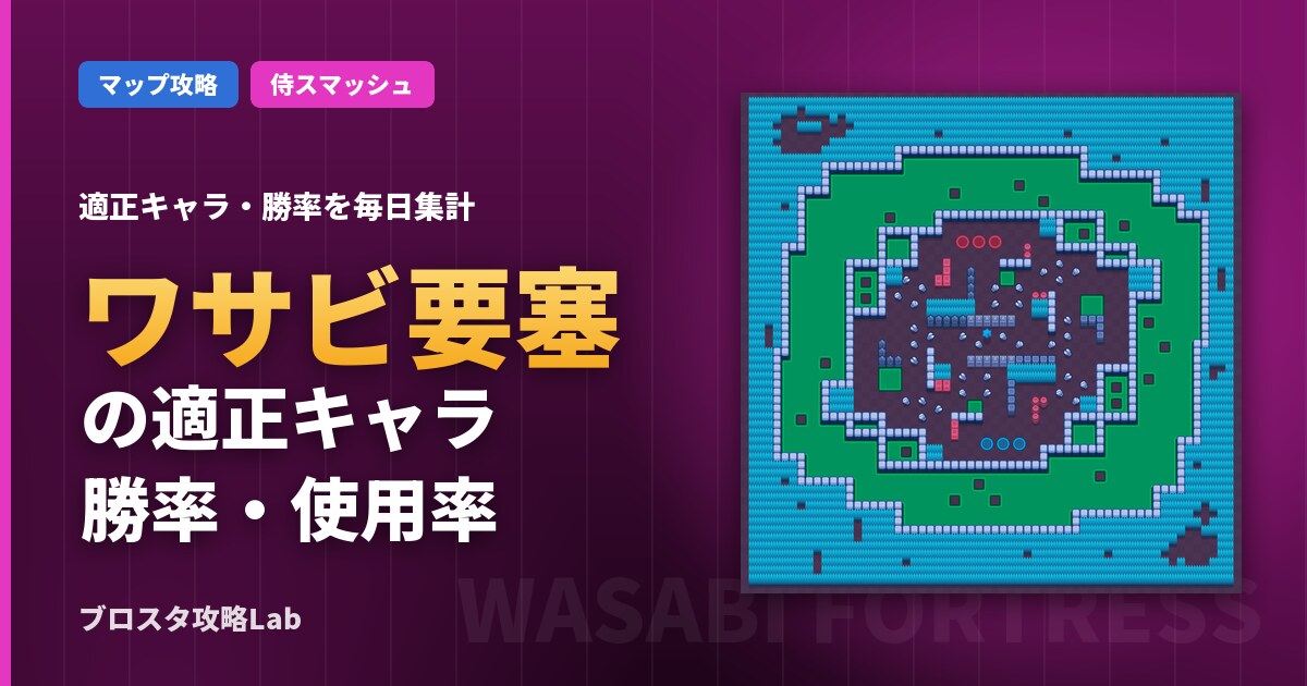 ワサビ要塞の適正キャラ・勝率（ブロスタ）