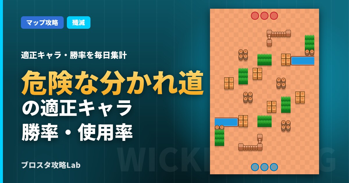 危険な分かれ道の適正キャラ・勝率（ブロスタ）