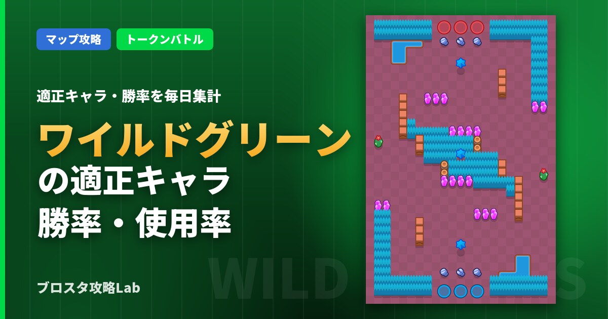 ワイルドグリーンの適正キャラ・勝率（ブロスタ）