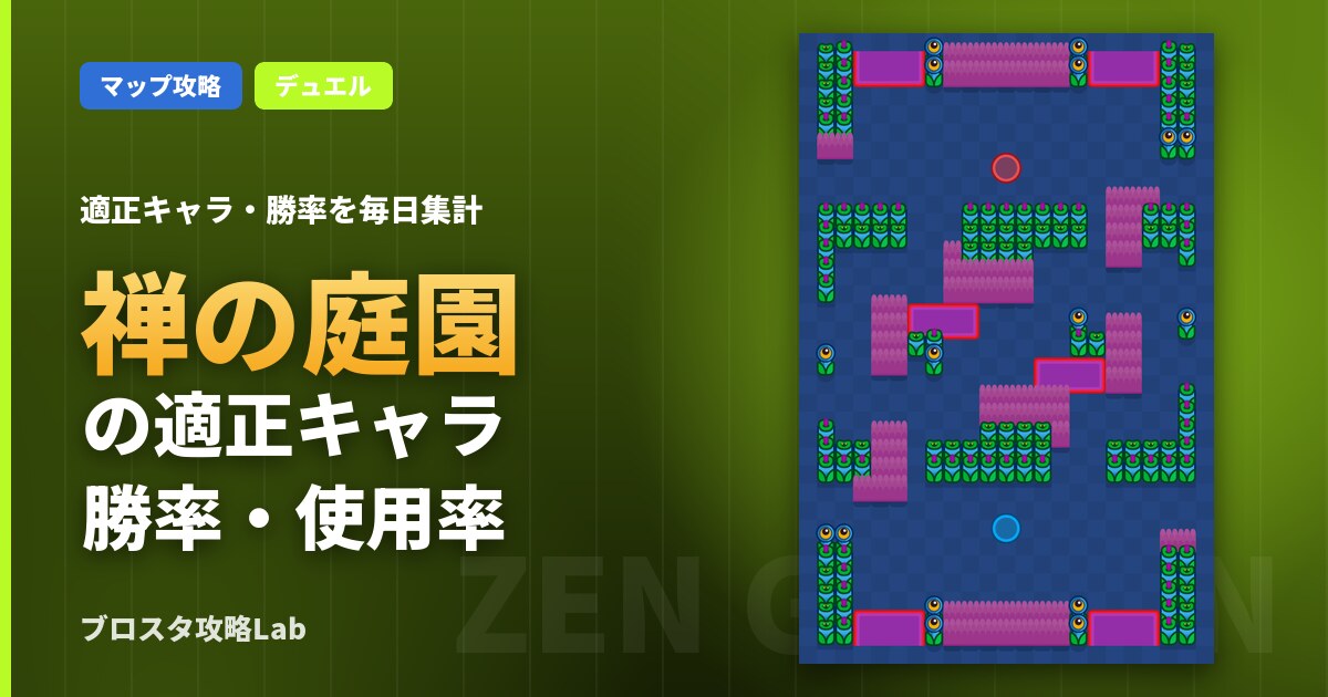 禅の庭園の適正キャラ・勝率(ブロスタ)