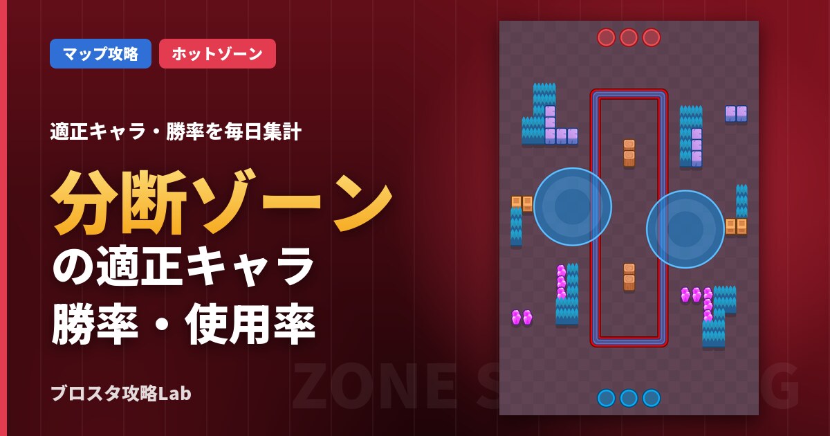分断ゾーンの適正キャラ・勝率（ブロスタ）