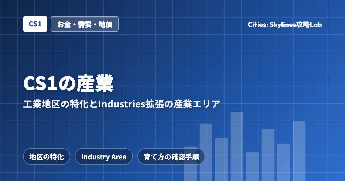Cities: Skylines(CS1)の産業:工業地区の特化とIndustries拡張の産業エリア