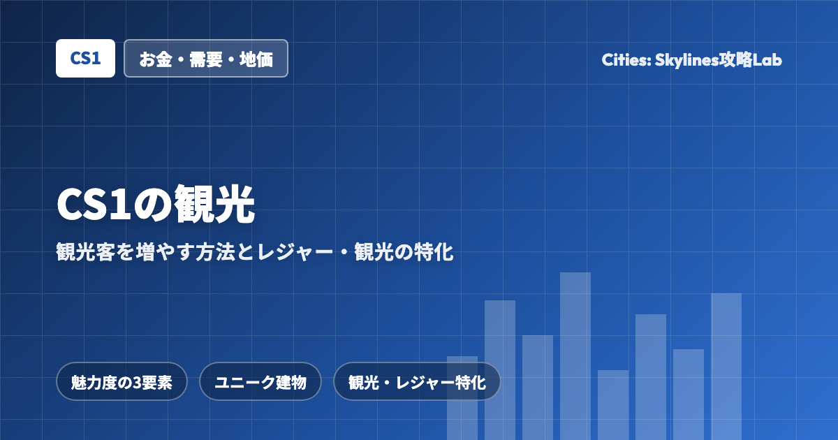 Cities: Skylines(CS1)の観光:観光客を増やす方法とレジャー・観光の特化