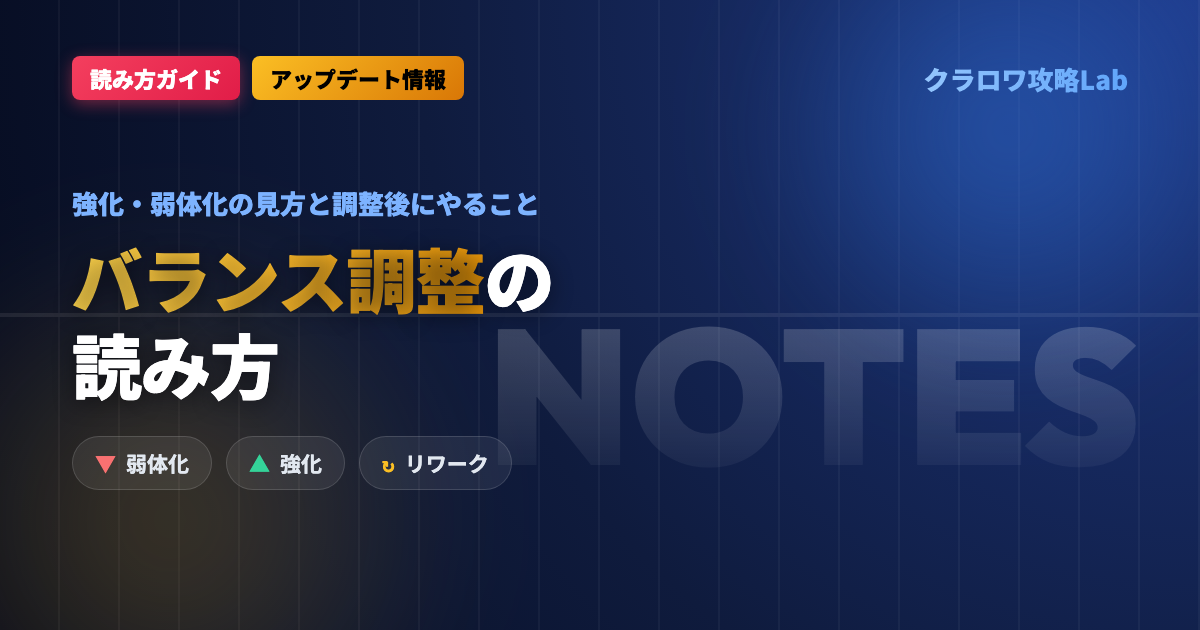【クラロワ】バランス調整の読み方｜強化・弱体化の見方と調整後にやること