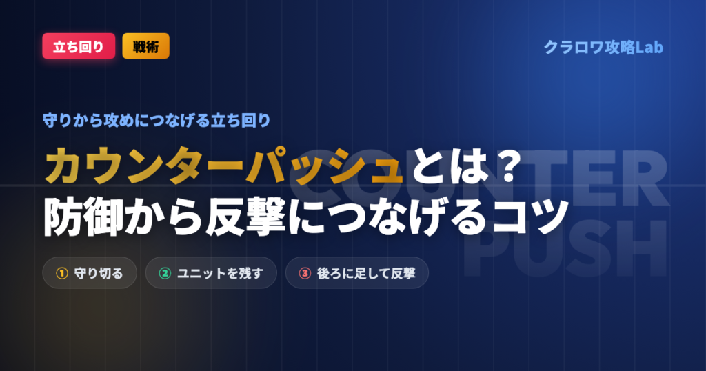 【クラロワ】カウンターパッシュとは？防御から反撃につなげるコツ