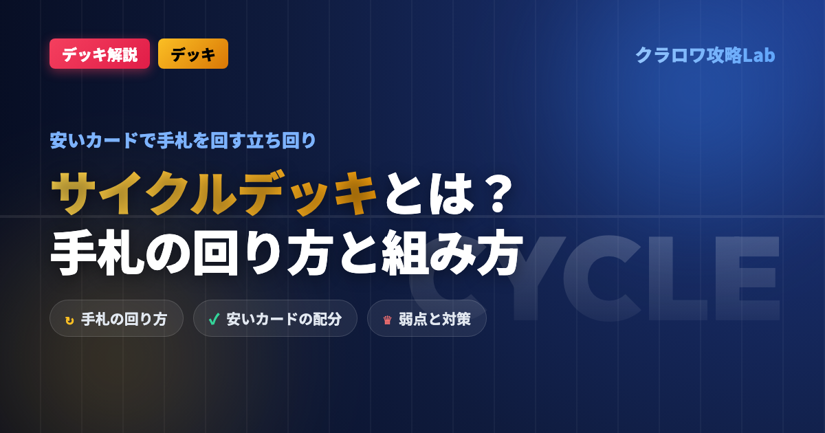 【クラロワ】サイクルデッキとは?安いカードで手札を回す立ち回り