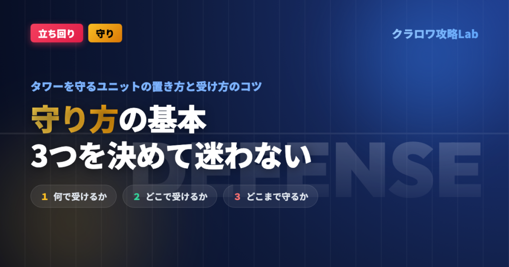 【クラロワ】守り方の基本｜タワーを守るユニットの置き方と受け方のコツ