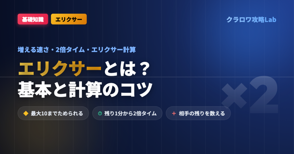 【クラロワ】エリクサーとは？増える速さ・2倍タイム・エリクサー計算の基本