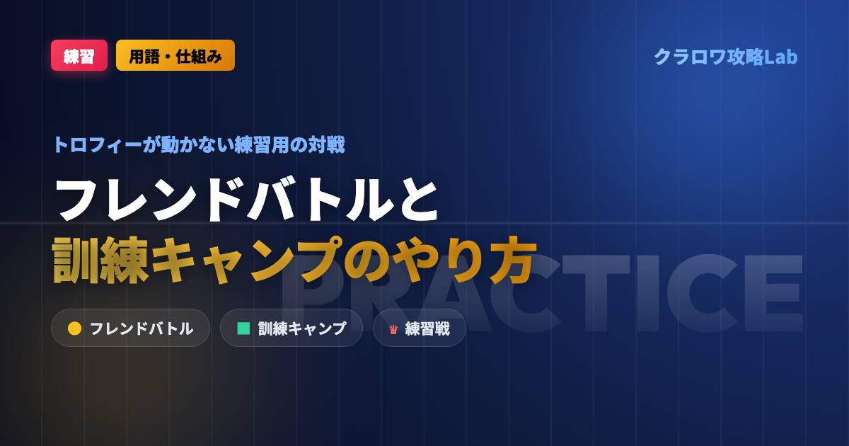 【クラロワ】フレンドバトルと訓練キャンプのやり方｜練習戦も解説