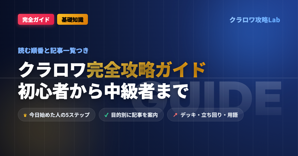 【クラロワ】完全攻略ガイド|初心者から上級者まで読む順番と記事一覧
