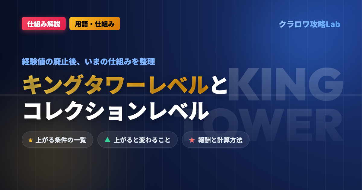 【クラロワ】キングタワーレベルとコレクションレベルとは？上げ方と上限