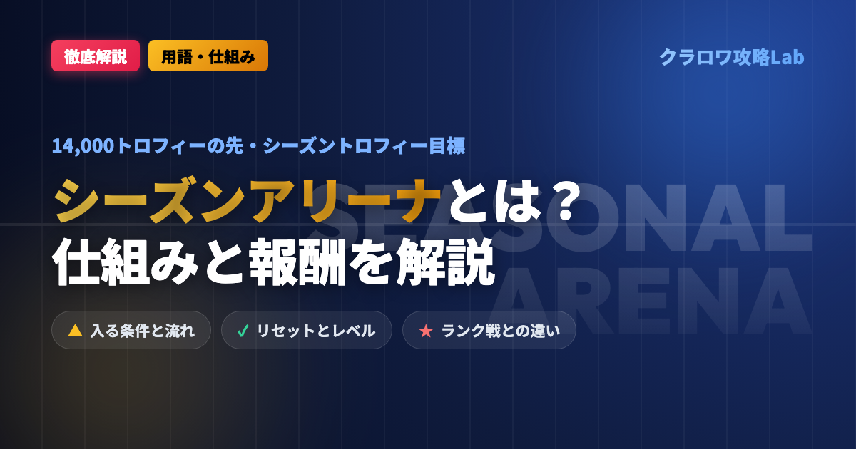 【クラロワ】シーズンアリーナとは？トロフィー目標の後に進む仕組みと報酬
