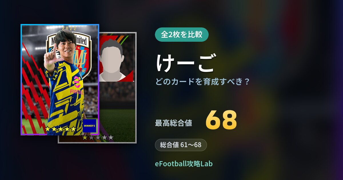 【イーフト】けーごの全カード比較（全2枚）