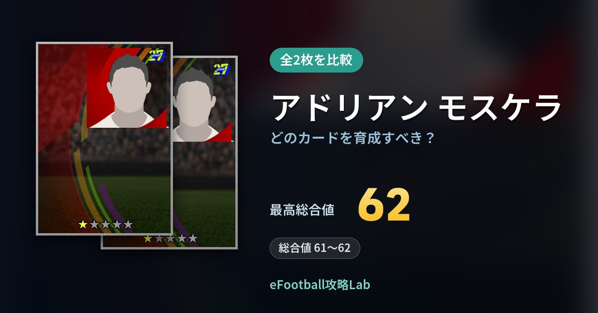 【イーフト】アドリアン モスケラの全カード比較（全2枚）