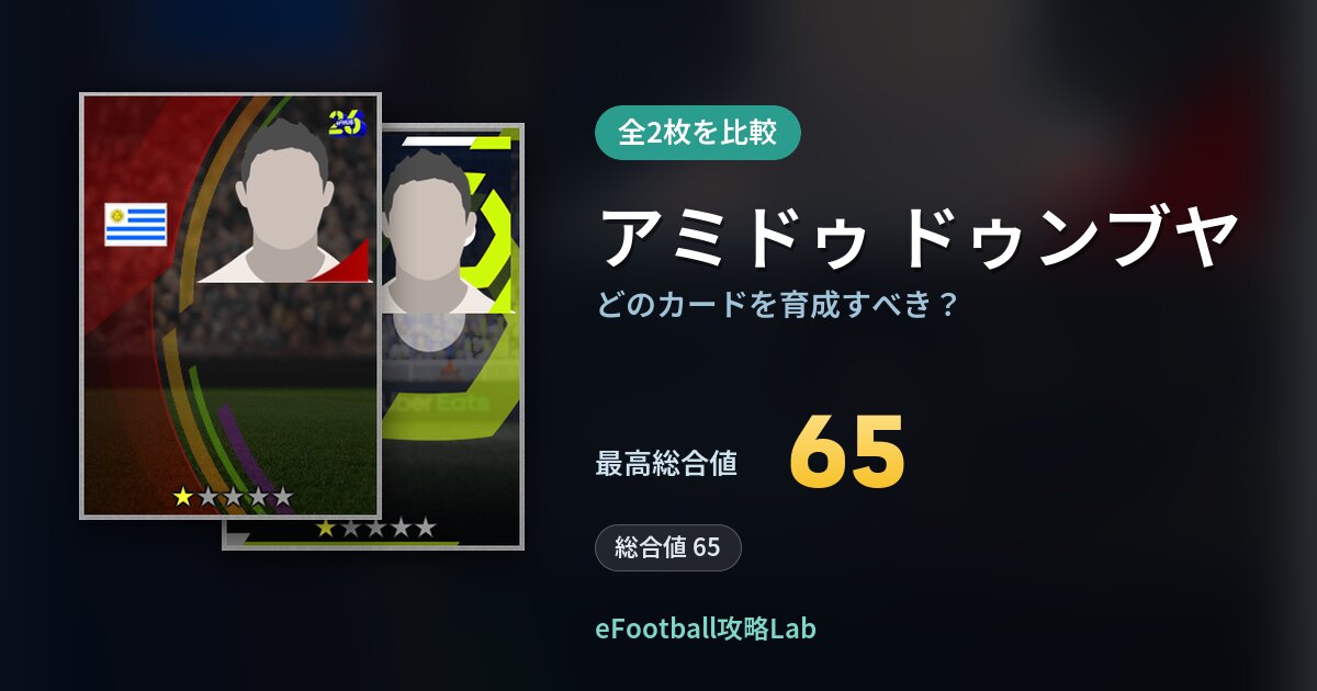 【イーフト】アミドゥ ドゥンブヤはどのカードを育成すべき？全2枚を比較