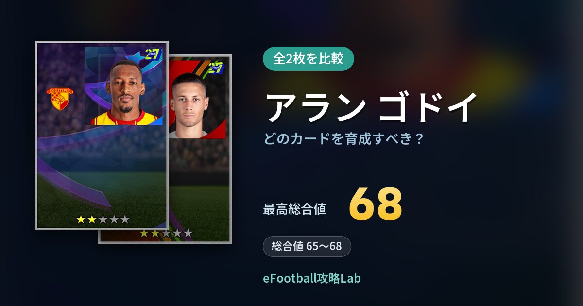 【イーフト】アラン ゴドイはどのカードを育成すべき？全2枚を比較