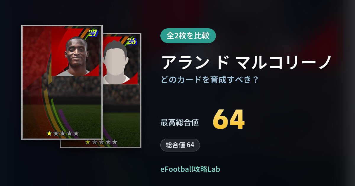 【イーフト】アラン ド マルコリーノはどのカードを育成すべき？全2枚を比較