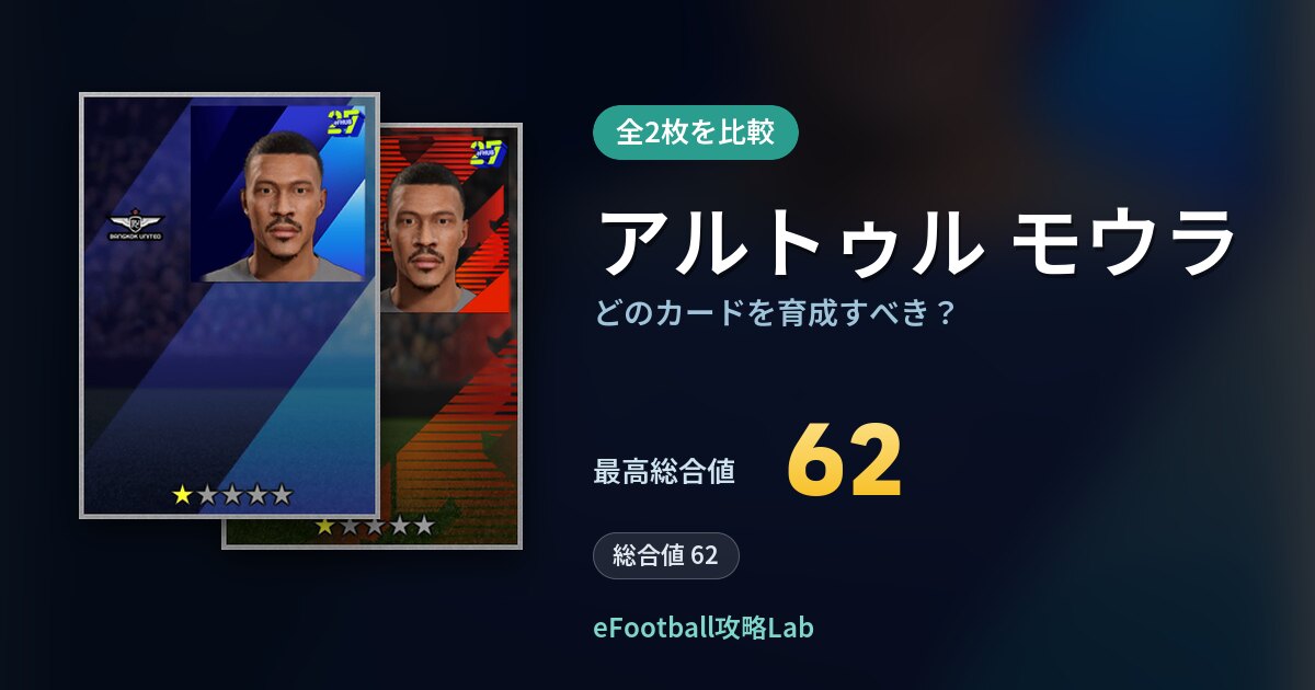 【イーフト】アルトゥル モウラはどのカードを育成すべき?全2枚を比較