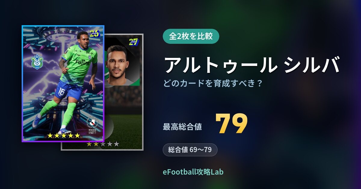【イーフト】アルトゥール シルバはどのカードを育成すべき？全2枚を比較