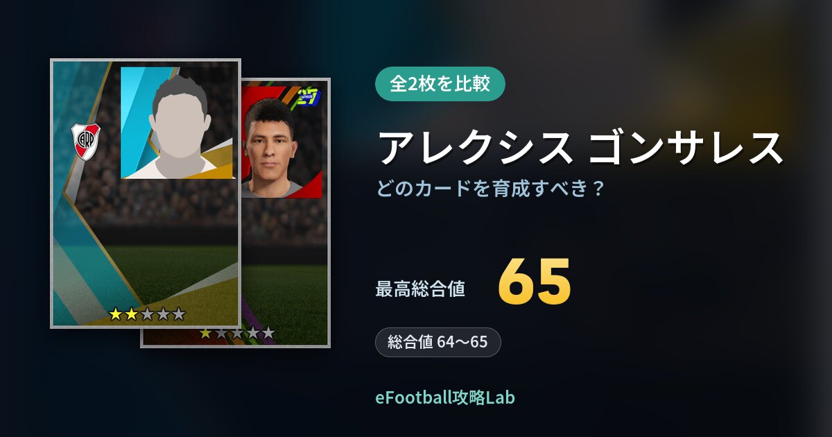 【イーフト】アレクシス ゴンサレスはどのカードを育成すべき？全2枚を比較