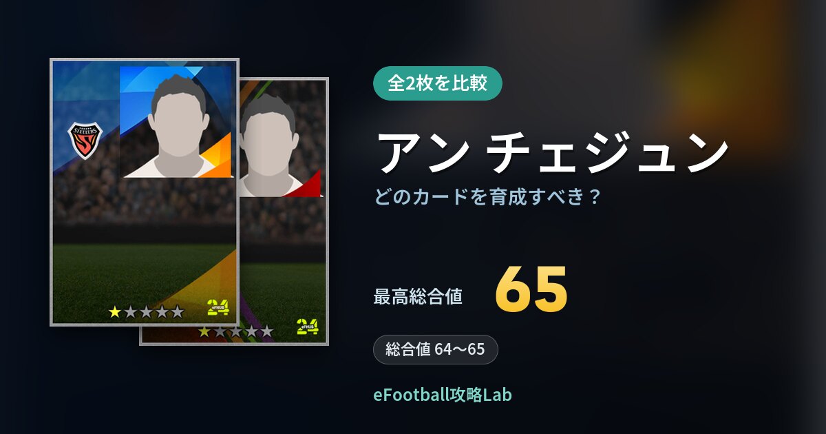 【イーフト】アン チェジュンはどのカードを育成すべき？全2枚を比較