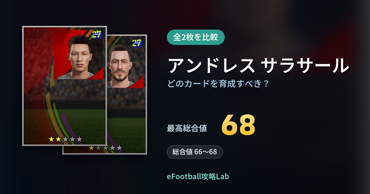 【イーフト】アンドレス サラサールはどのカードを育成すべき？全2枚を比較