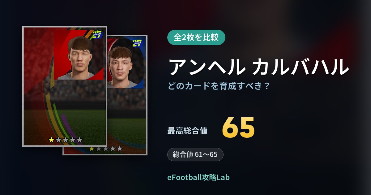 【イーフト】アンヘル カルバハルはどのカードを育成すべき？全2枚を比較
