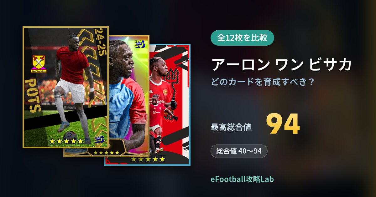 【イーフト】アーロン ワン ビサカはどのカードを育成すべき？全12枚を比較