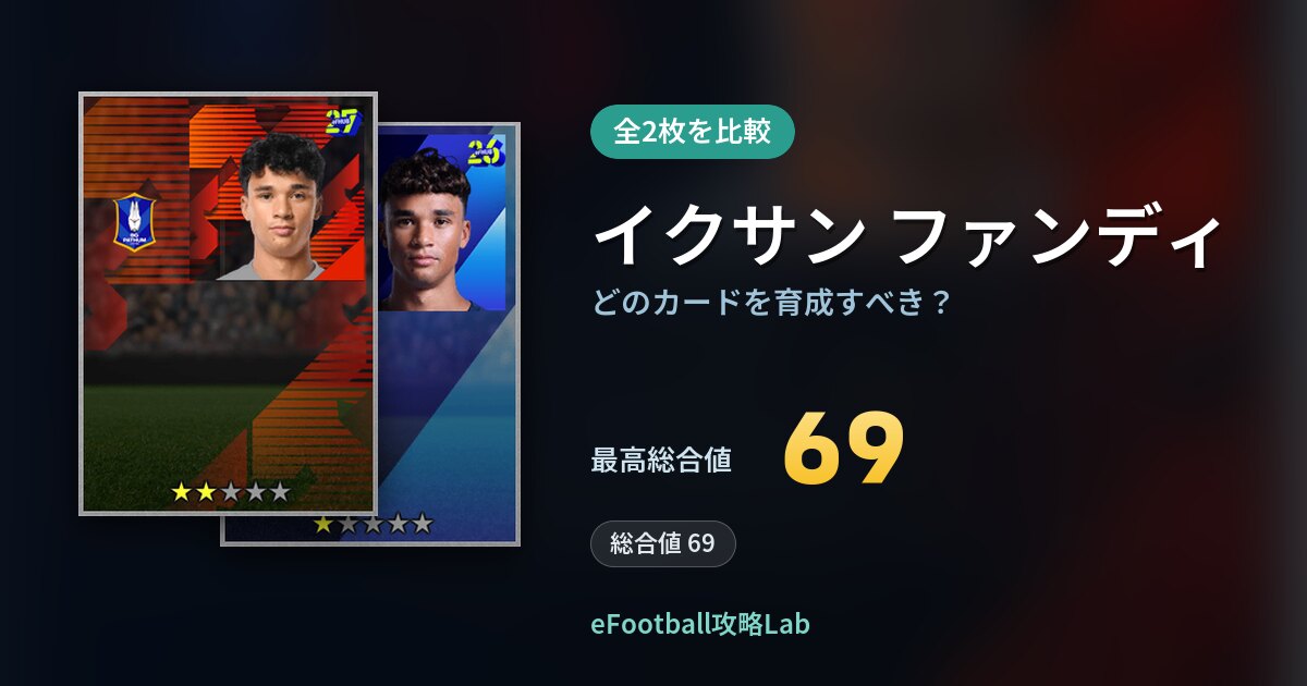 【イーフト】イクサン ファンディはどのカードを育成すべき？全2枚を比較