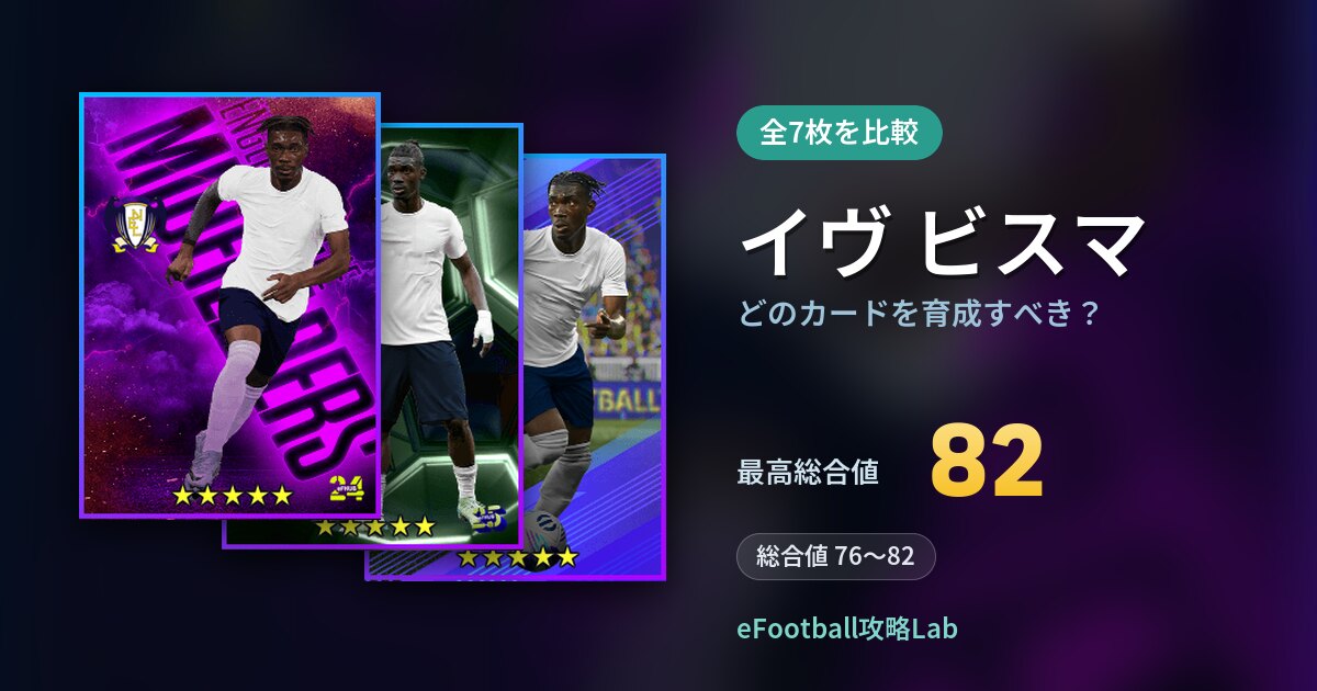 【イーフト】イヴ ビスマはどのカードを育成すべき？全7枚を比較