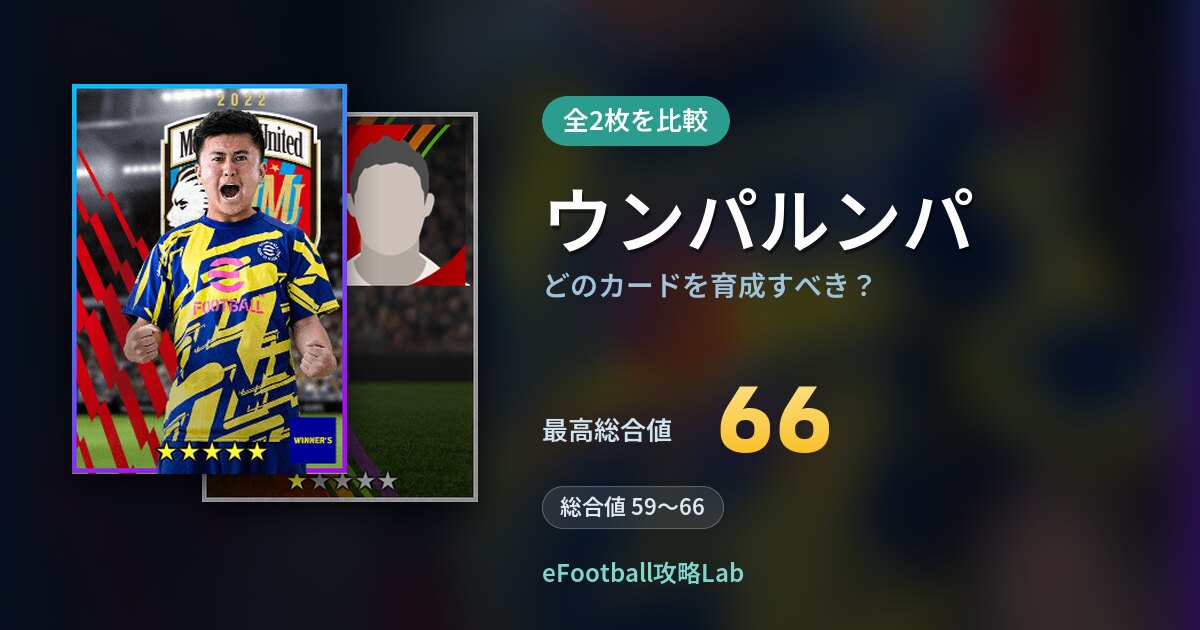 【イーフト】ウンパルンパの全カード比較（全2枚）