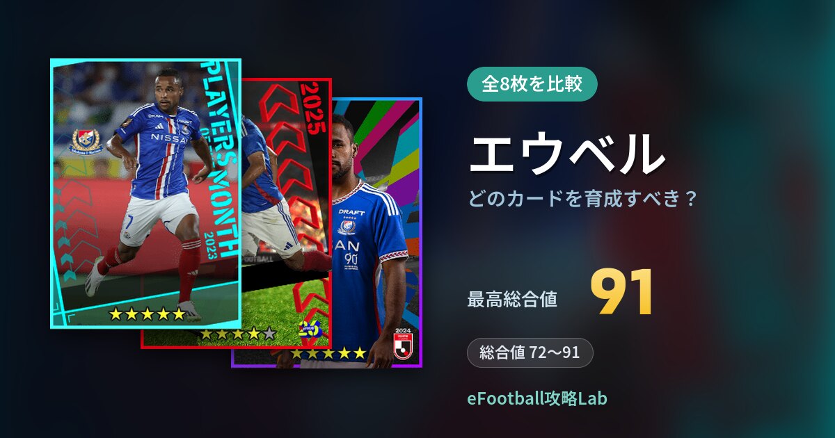 【イーフト】エウベルはどのカードを育成すべき？全8枚を比較
