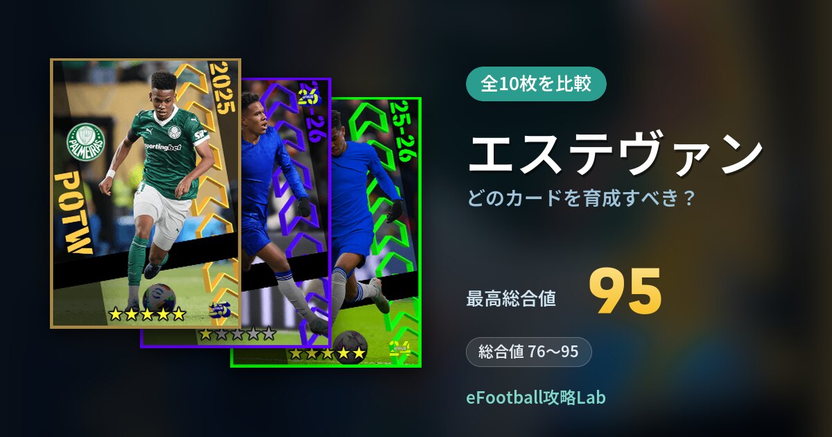 【イーフト】エステヴァンはどのカードを育成すべき？全10枚を比較