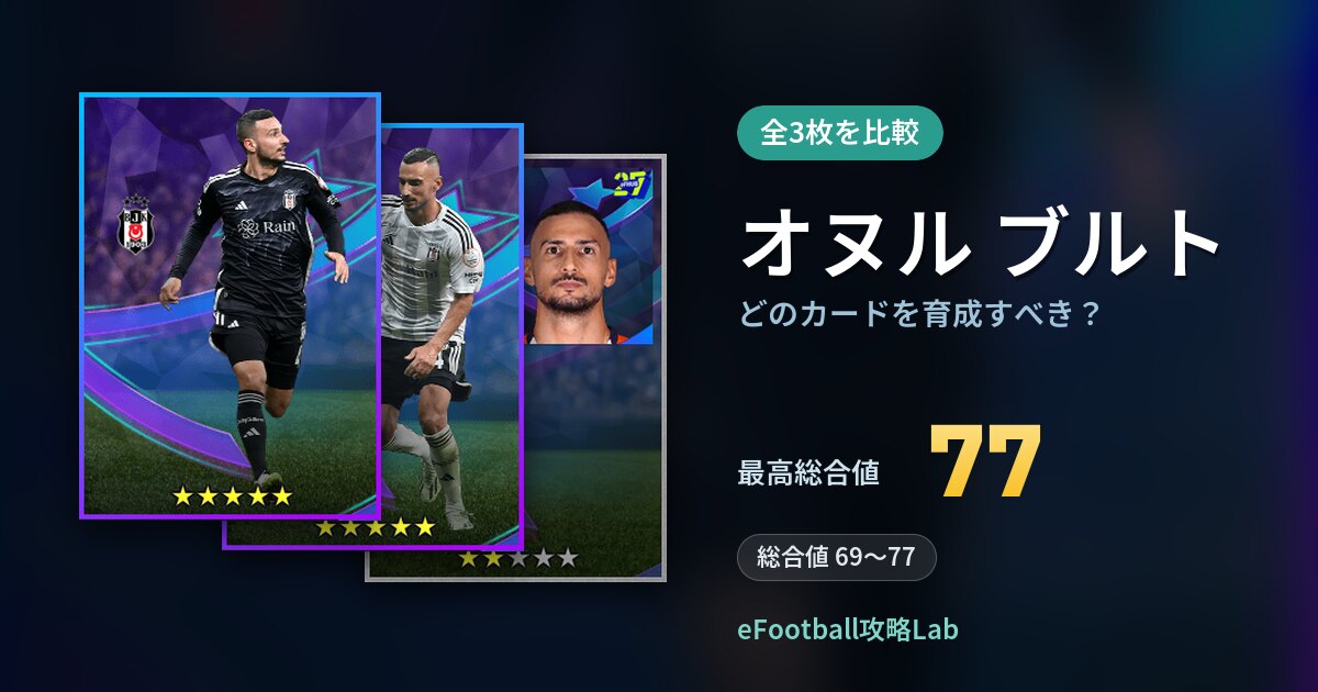 【イーフト】オヌル ブルトはどのカードを育成すべき？全3枚を比較