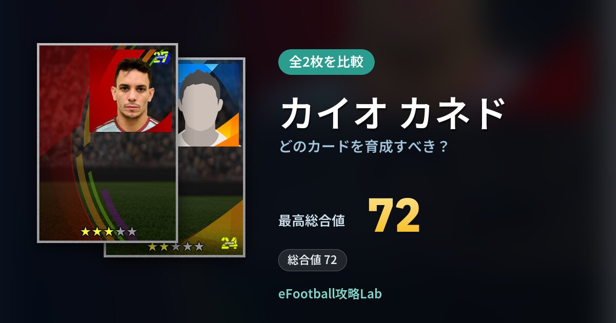 【イーフト】カイオ カネドはどのカードを育成すべき？全2枚を比較