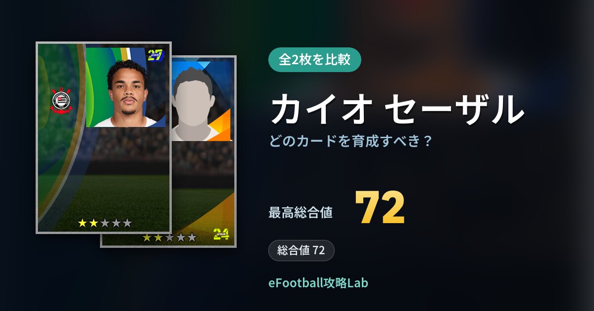 【イーフト】カイオ セーザルはどのカードを育成すべき？全2枚を比較