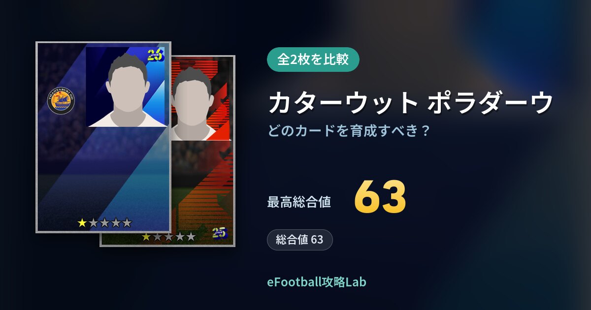 【イーフト】カターウット ポラダーウはどのカードを育成すべき？全2枚を比較