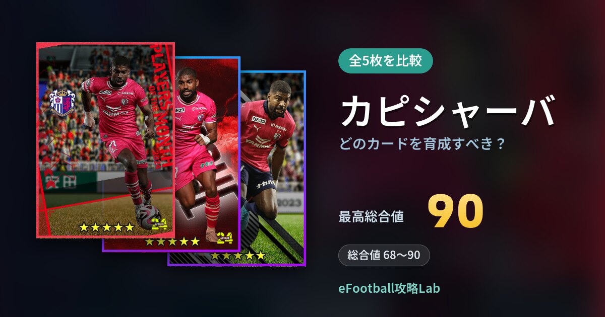 【イーフト】カピシャーバはどのカードを育成すべき？全5枚を比較