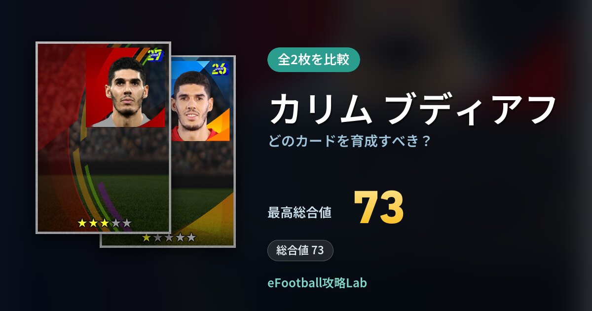 【イーフト】カリム ブディアフはどのカードを育成すべき?全2枚を比較