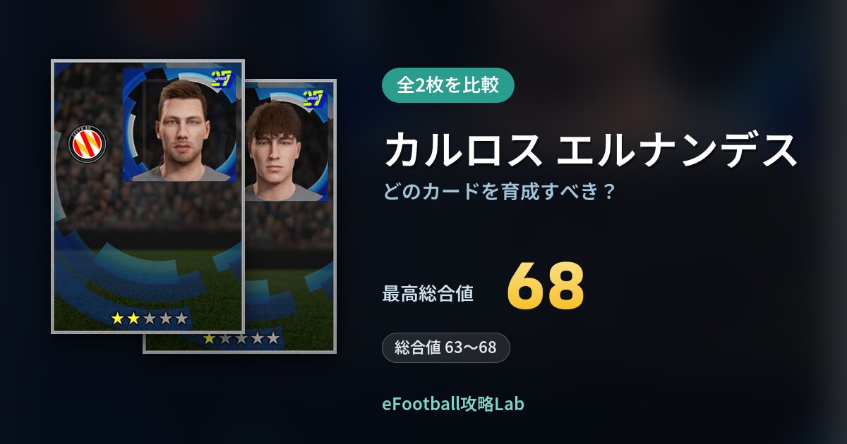 【イーフト】カルロス エルナンデスはどのカードを育成すべき？全2枚を比較