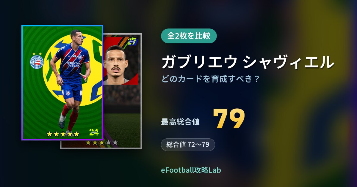【イーフト】ガブリエウ シャヴィエルはどのカードを育成すべき？全2枚を比較