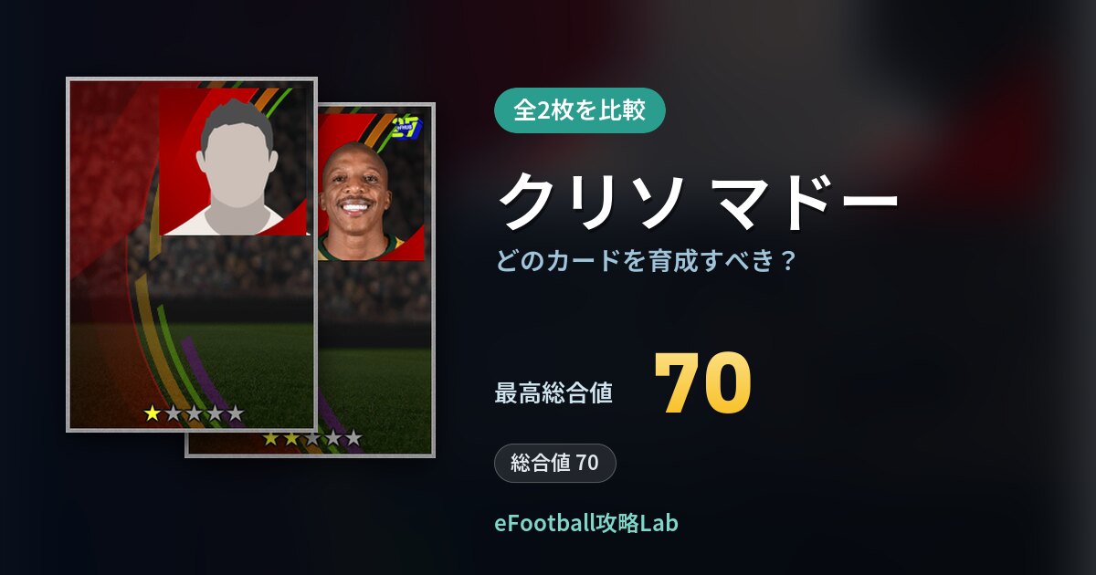 【イーフト】クリソ マドーはどのカードを育成すべき？全2枚を比較