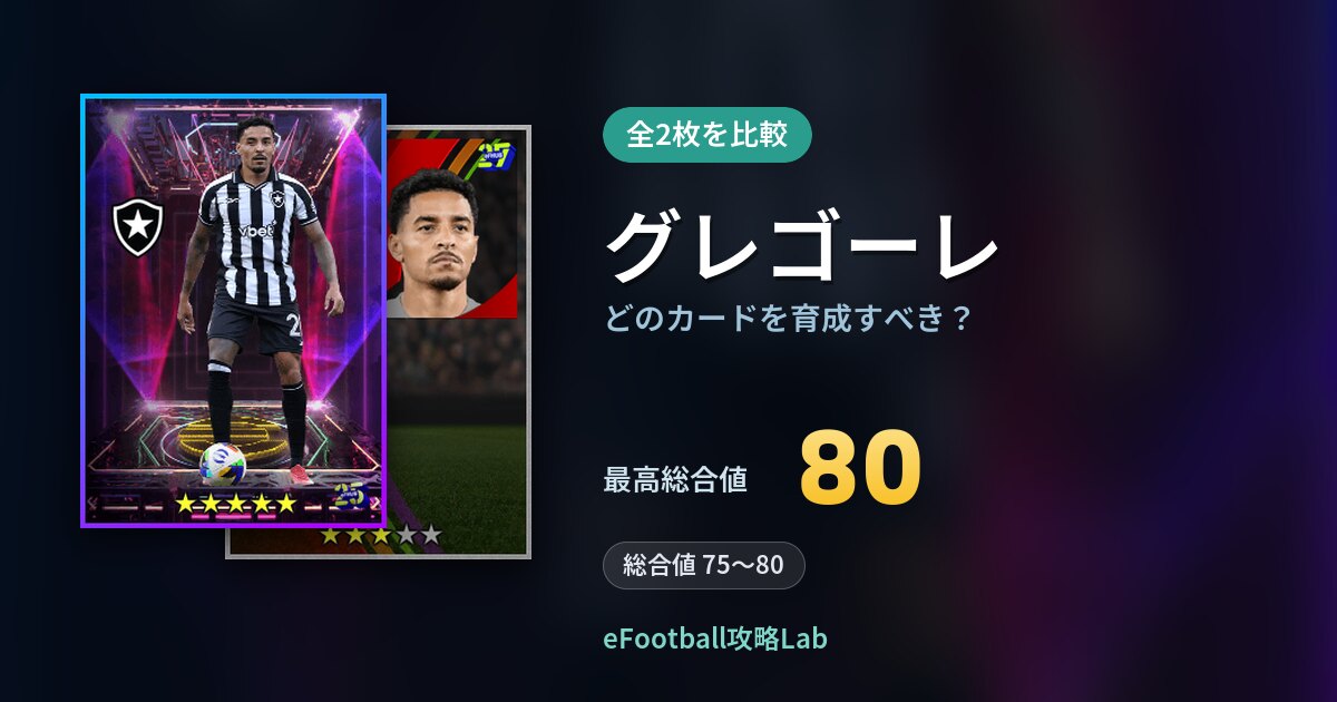 【イーフト】グレゴーレはどのカードを育成すべき？全2枚を比較