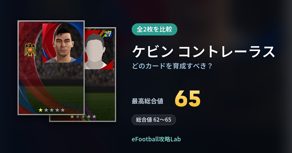【イーフト】ケビン コントレーラスはどのカードを育成すべき？全2枚を比較