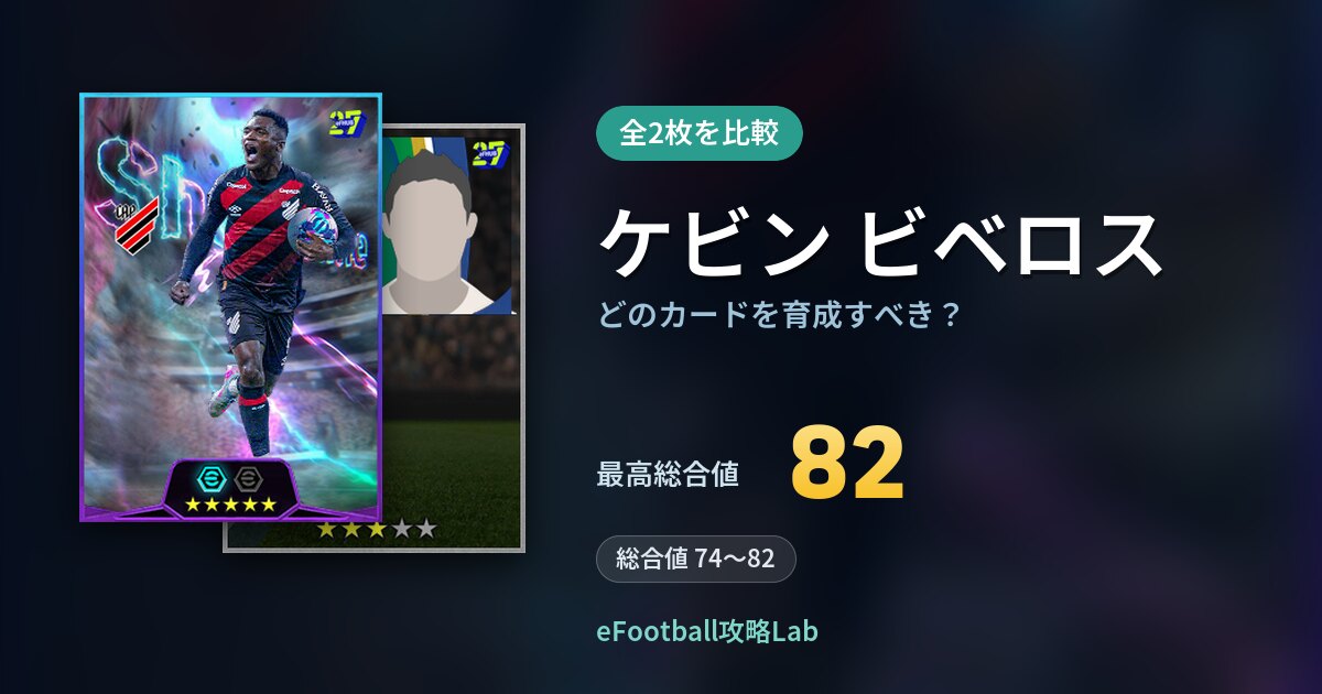 【イーフト】ケビン ビベロスはどのカードを育成すべき？全2枚を比較